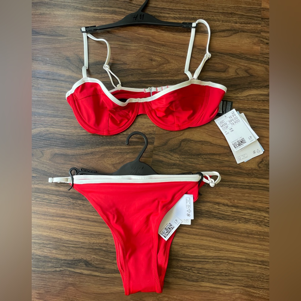 H&M Red and White Bikini Set